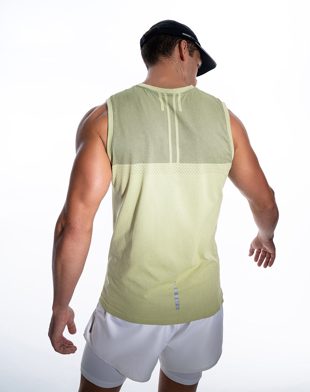 Camiseta en seamless sin mannga slim fit verde